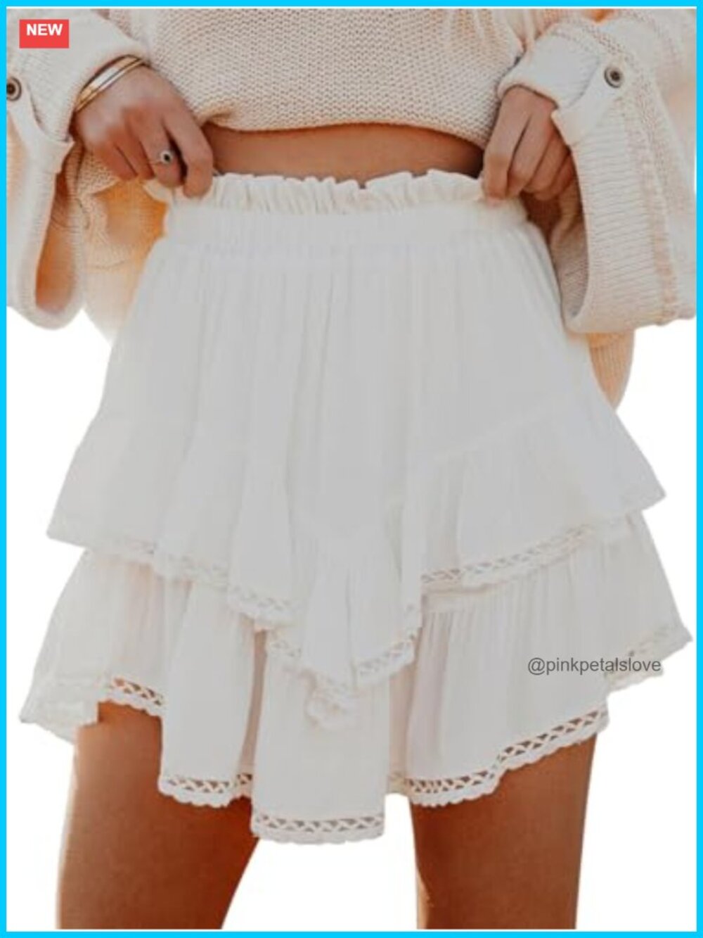 Women's Flowy Ruffle Tiered Skort High Waisted Tennis Golf Shorts